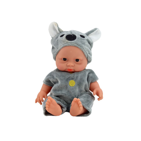Liten docka Bebis Grå kläder Mössa Koala