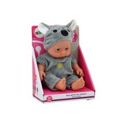 Liten docka Bebis Grå kläder Mössa Koala