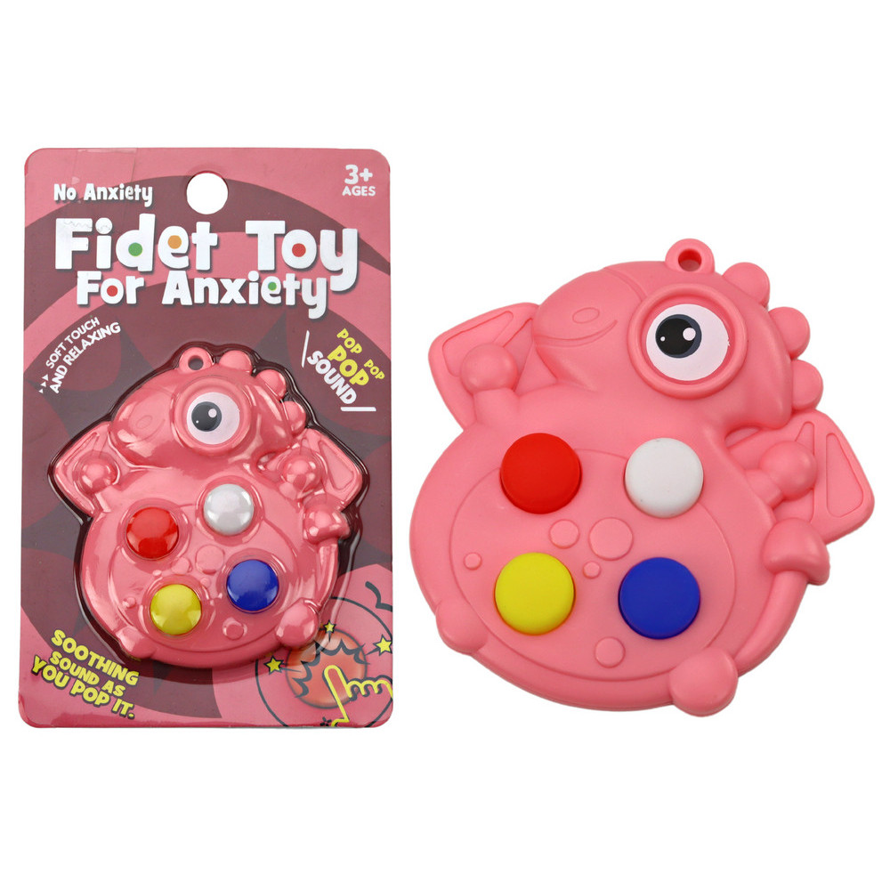 Pop It Dinosaur Stress Sensory Pink Pocket