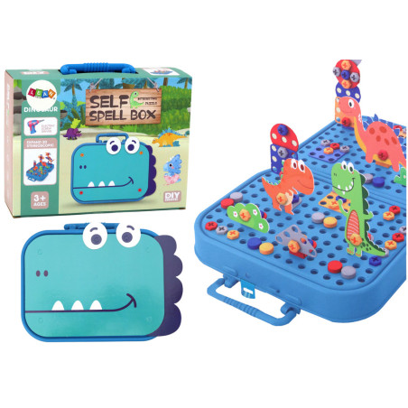 DIY-set Resväska Pussel Dinosaurie Byggklossar 227 delar.