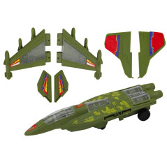 Stridsflygplanet Militära F35 Kör Ljus Ljud Grön