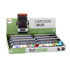 Dubbeldäckarbuss med metallfärgad drivning, färgglada ljus och ljud