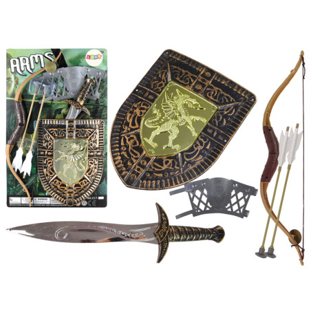 Riddarens set: Båge, Svärd, Sköld, Riddarkostym