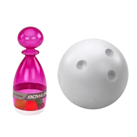 Bowlingset med 6 genomskinliga färgglada käglor
