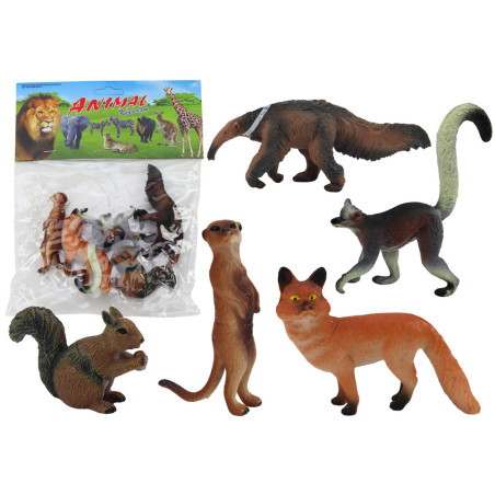 Djurfigurer 5 stycken Ekorre Surikat Myrslok Räv Lemur | HandlaSmidigt.se