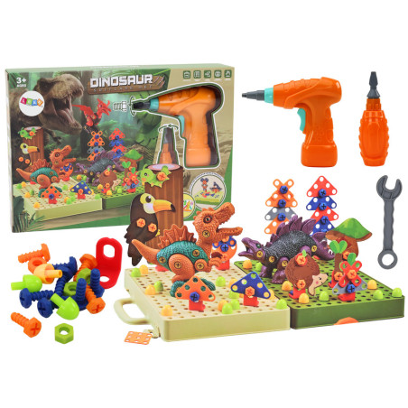 Byggblock 3D-pussel DIY Dinosaurier Demontering Borrmaskin