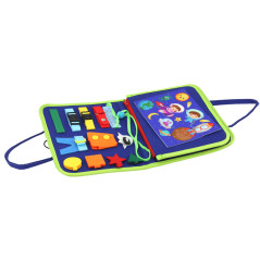 Blå sensoriskt manipulativt utbildningsfiltbräde