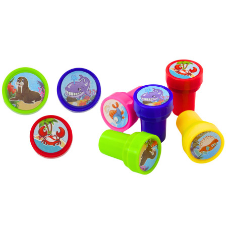 Stämpelset Dekorativt 12 Mönster Vattenlevande Djur 6 Färger