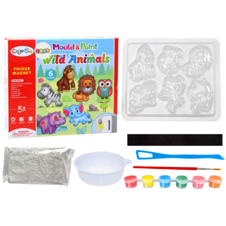 Kreativt DIY-set med gipsdjurmagneter