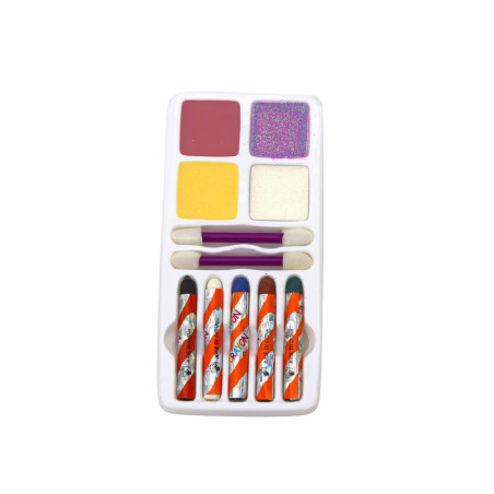 Set för ansiktsmålning med glitterfärger, kritor och penslar