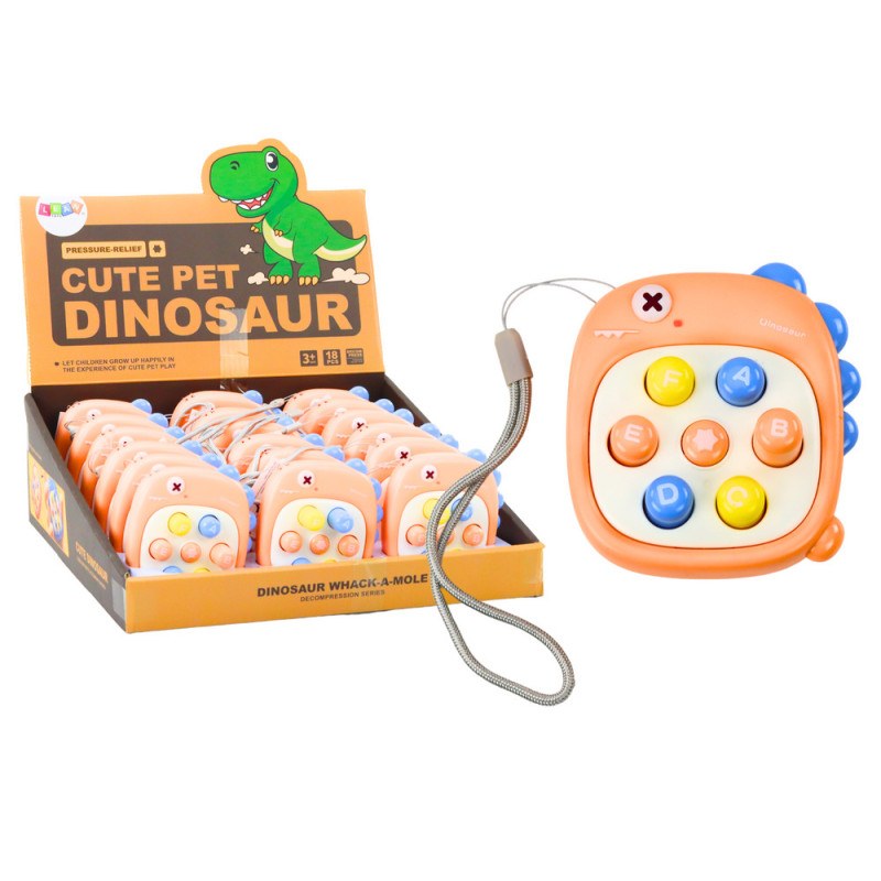 Arkadspel Whack A Mole Bokstäver Dinosaurie Orange