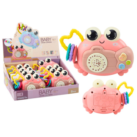 Krabbapparat Rasselprojektor Batteridrivet Ljud Rosa
