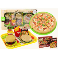 Snabbmatset Pizza Hamburgare Pommes Frites Barn Tillbehör 24 delar.