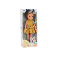 Lalka Żółta Sukienka Brązowe Włosy Duża Laleczka 33cm