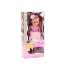 Docka Rosa Klänning Långt Hår Spänne Borste 38cm