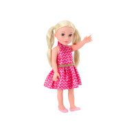 Docka Rosa Klänning Ponnyer Blondt Hår Stor Docka 46cm