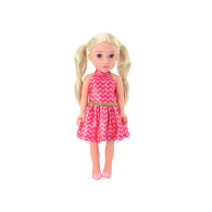 Lalka Różowa Sukienka Kucyki Blond Włosy Duża Laleczka 46cm