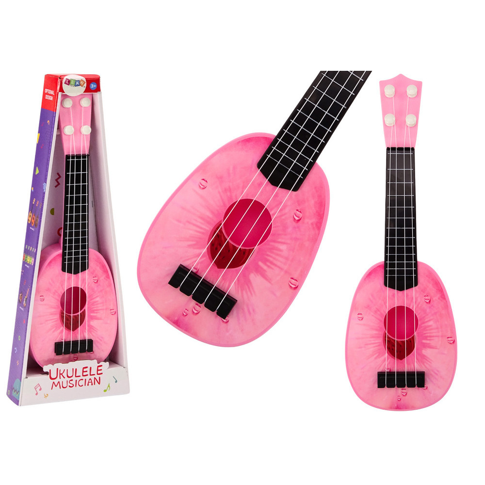 Ukulele Dla Dzieci Mini Gitara 4 Struny Motyw Brzoskwini Gitarka Różowa Ukulele Dla Dzieci Mini Gitara 4 Struny Motyw Brzoskwini Gitarka Różowa