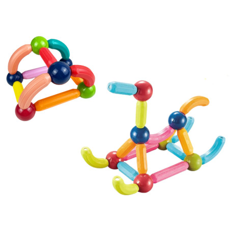 Set av magnetiska byggklossar Konstruktions 36 delar Färgglada