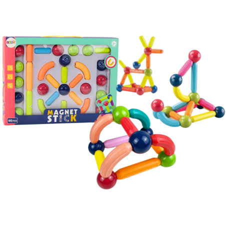 Magnetisk konstruktionsset 46 delar färgglada