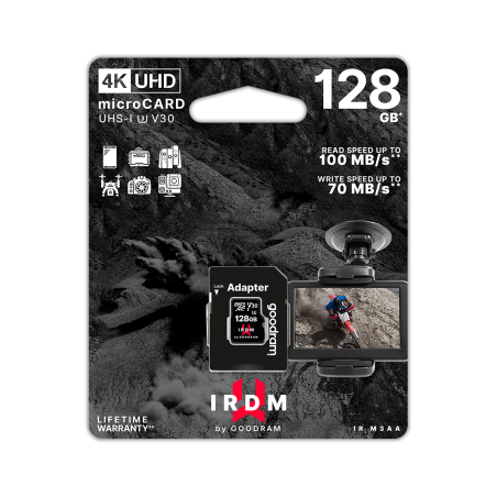Minneskort microSD 128 GB UHS-I U3 Goodram med adapter
