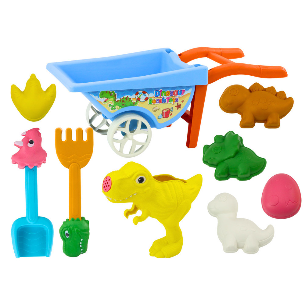 Zestaw Zabawek Do Piasku Toczka Sześć Foremek Konewka Dinozaury Zestaw Zabawek Do Piasku Toczka Sześć Foremek Konewka Dinozaury