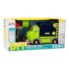 Animerad sopbil att montera DIY Rörlig Blå