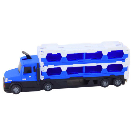 Lora Släpvagn Racetrack 2-i-1 Ljus Ljud Tecken Bilar Blå