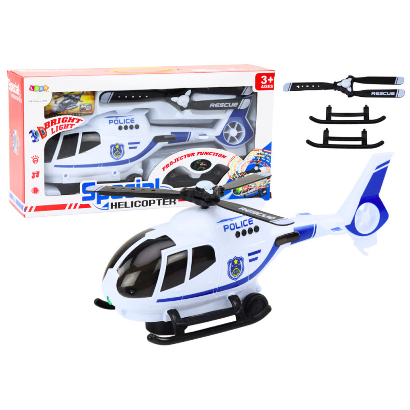Helikopter Polis Helikopter Körning Ljus Ljud