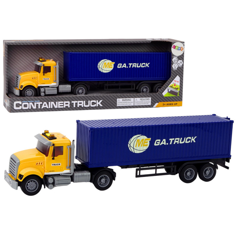 Lastbil Trailer Container Ljus Ljud Driv Gul