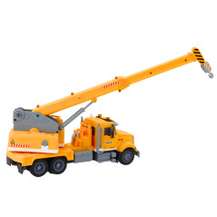 Lastbil Gul Kran Med Friktionsdrift Ljus- och Ljudeffekter