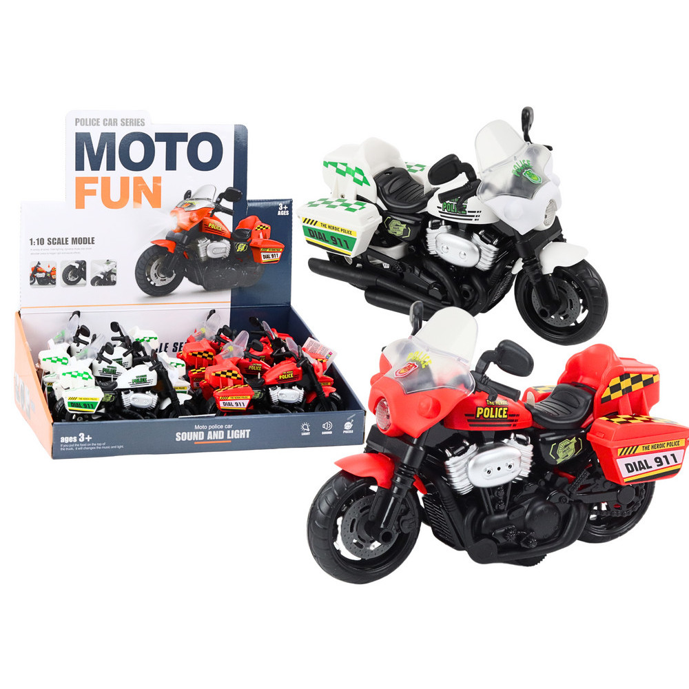 Polisens motorcykel 110 Ljus Ljud Vit Röd Polisens motorcykel 110 Ljus Ljud Vit Röd