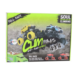 Terrängfordon för klättring med fyrhjulsdrift och stötdämpare