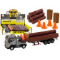 Lastbil med trätrailer 124 träbalar Ljus- och ljudeffekter