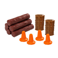 Lastbil med trätrailer 124 träbalar Ljus- och ljudeffekter