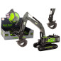 Bandgående grävmaskin med grip, borrmaskin och skopa 155 svart-grön.