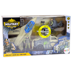 Militärset Militärfordon Stridsvagn Krigsflygplan Soldater Tillbehör Ljud