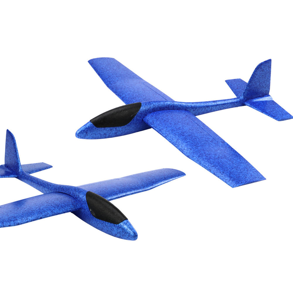 Stor Styropianflygplan Lätt Skumsegelflygplan Blå 68CM