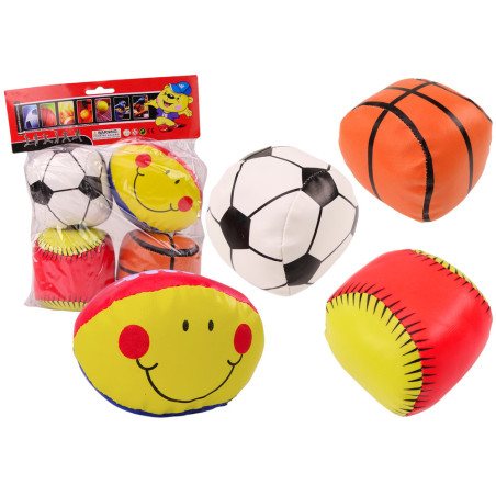 Mjuka bollsporter basketboll rugby fotboll baseball set 4 delar.