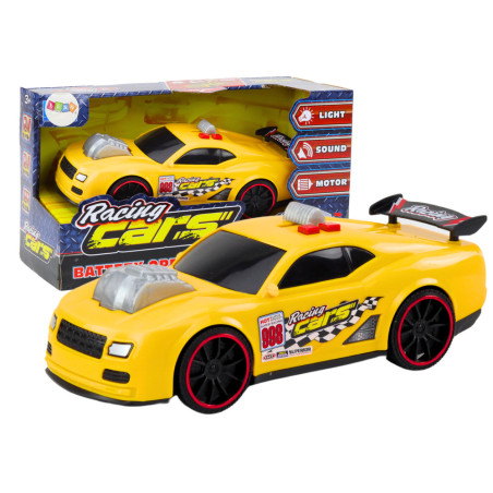 Racerbil Ljus Ljud Öppen Motor Gul