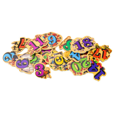 Magnetset Trä Siffror Bilder 20 Stycken