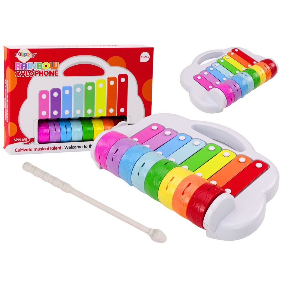 Cymbałki Tęczowe Instrument Dla Dzieci Edukacyjny Interaktywny Kolorowe