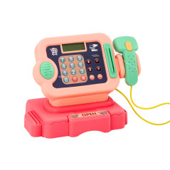 Kassa Kassaregister Räkna Mynt Korg Ljus Ljud Rosa