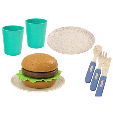 Servis Tallrikar Muggar Kanna Hamburgare Bestick 11 Delar