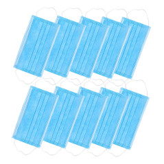 Medicinska masker CE EN 14683:2019 - set - blå färg 10 stycken Promedix PR-280 BFE 98%