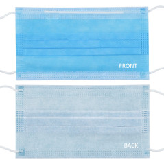 Medicinska masker CE EN 14683:2019 - set - blå färg 10 stycken Promedix PR-280 BFE 98%