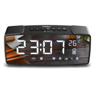 Radiowecker Bluetooth GreenBlue, FM, aux-in, 6W, temperatur, alarm, klocka, batteri 2200mAh, GB200