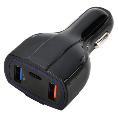 PLS34E Snabbladdare för bil qc 3.0 typ-c 2xusb