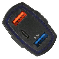 PLS34E Ładowarka sam. qc 3.0 typ-c 2xusb