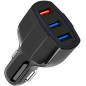PLS34F Snabbladdare för bil qc 3.0 3xusb svart
